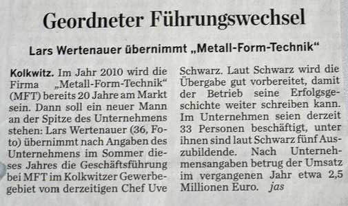 MFT Kolkwitz in der Presse