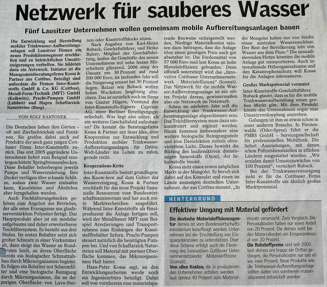 MFT Kolkwitz in der Presse